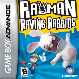 Rayman Raving Rabbids box art for GameBoy Advance